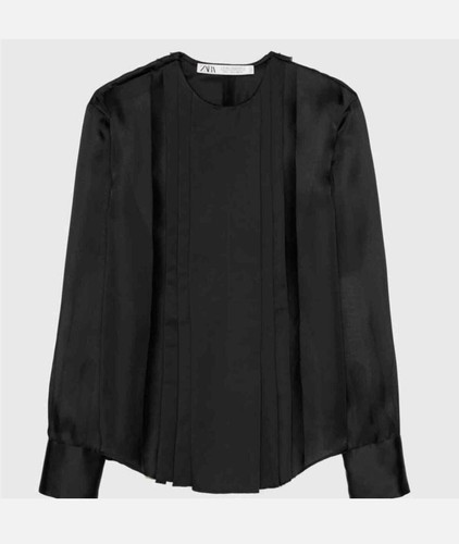 Top zara nero plissettato - nero,