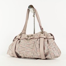 Salvatore Ferragamo borsa tote borsetta gancini rosa beige tela pelle donna