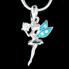 Piccoli Blu Campanellino Tinker Bell Magica Sfera IN Swarovski Collana Cristallo