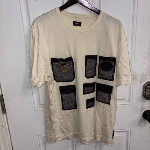 Cream colored fendi shirt - fendi, t-shirt