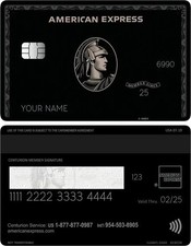 Amex custom black card with - black,