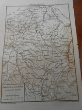 1836 INCISIONE ACCIAIO TEATRO DELLA CAMPAGNA DI GUERRA DEL 1814 GUERRA NAPOLEONICA FRANCIA