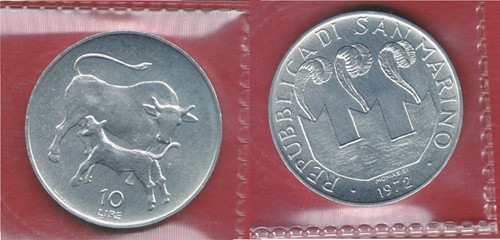 S50 san marino lire - san, 1972