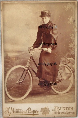 Cabinet card lady bicycle - lady, &