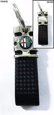 PORTACHIAVI PORTA CHIAVI AUTO PER ALFA ROMEO FINTO CARBONIO NERO idea regalo