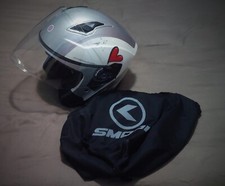 Casco moto usato una sola volta SMOOK con custodia