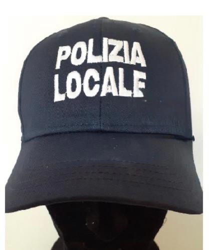 Berretto cotone blu con logo - con,