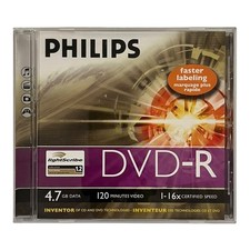 Philips DVD-R 4,7 Lightscribe GB grezzo DVD-R grezzo 1 pezzo nuovo e confezione originale