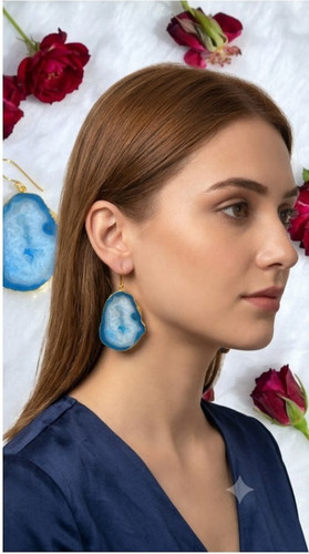 124cts orecchini agata druzy - 124cts.,