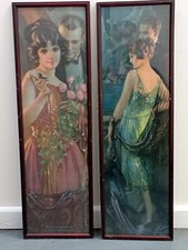 Antico quadro litografia pannello bellezza pompeiano Gene Pressler 1925 art deco