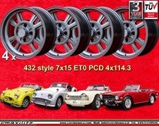 4 Cerchi Triumph TR2 TR3 TR3A TR4 TR5 TR250 TR6 7x15 4x114.3 wheels Felgen