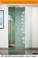 Porte Vetro temperato sabbiato a disegno misura 90 x 221 AFFARE