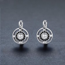 Orecchini Cerchio Argento Nero