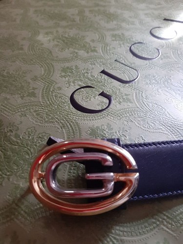 Gucci cintura logo pelle - logo,