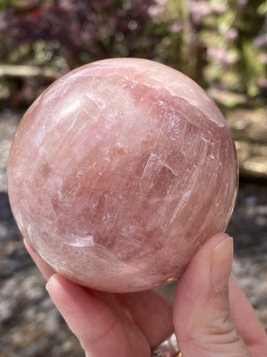 Pink rose calcite ball large - pink,