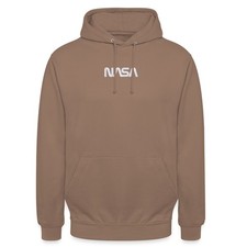 Felpa con cappuccio unisex logo NASA bianco ricamo