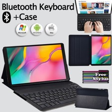 Custodia flip supporto tablet in pelle + tastiera Bluetooth per Samsung Tab A/S5e/S6