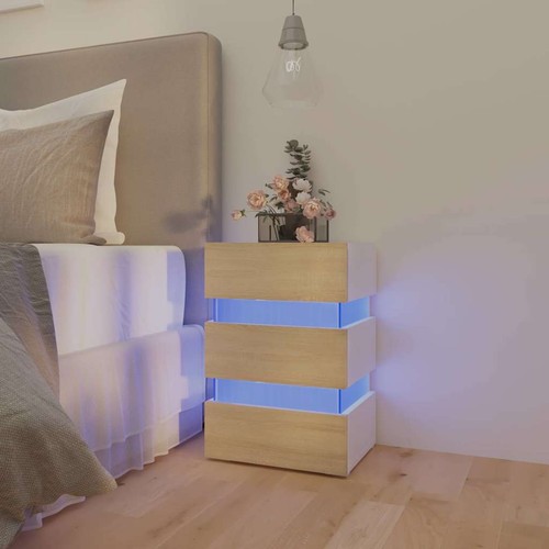 Comodino con luci led 45x35x67 - comodino,