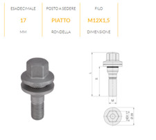 B1151 BULLONE RUOTE OEM M12 x