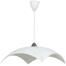 Lampada a sospensione Marilena �50 cm cromata vetro bianco 1xE27 H21 cm