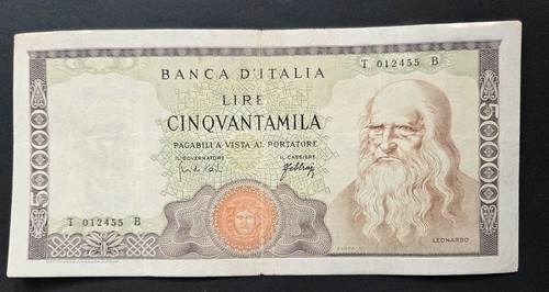 50000 lire leonardo 1967 - 50000,