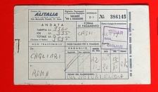 1945 biglietto aereo alitalia linea cagliari-roma con timbro tassa ige lire 50