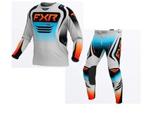 Completo FXR CLUTCH PRO grigio azzurro motocross enduro quad