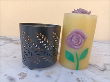 candela e portacandela  con fiori  - stile classico