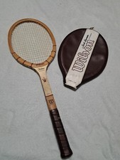 Racchetta da tennis Wilson Jack Kramer autografo vintage in legno 4 1/2" media con coperchio