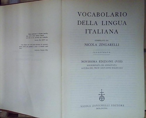 Zingarelli vocabolario della - zingarelli,