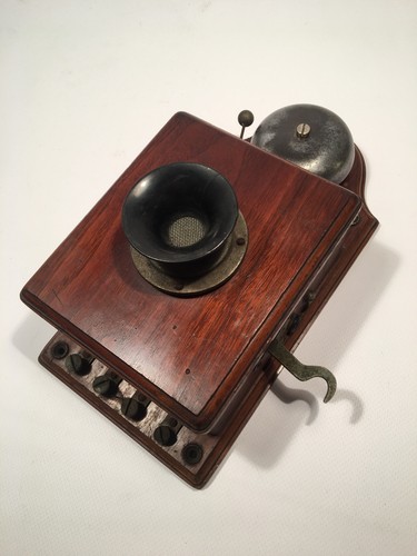 Antico telefono legno - telefono, /