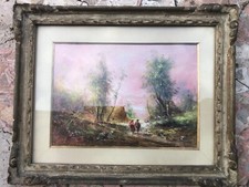 Olio su cartoncino Athos Brioschi con cornice 'Boldini'