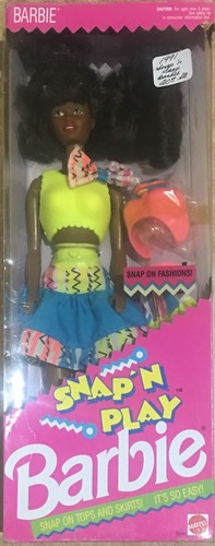 Barbie mattel snap play afro - barbie,