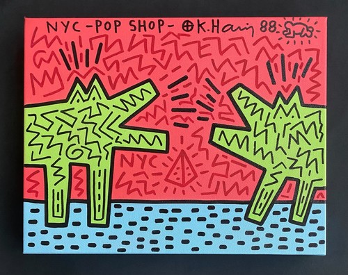 Quadro keith haring tela - quadro, su