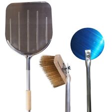 KIT PALE SET PALE PALA PER PIZZA FORNO A LEGNA 3 PEZZI QUADRATA TONDA SPAZZOLA