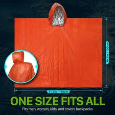 Impermeabile di Emergenza poncho Vento Rapida asciugatura unisex Calore