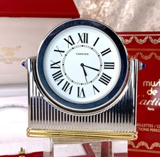 *** Orologio da scrivania Cartier Pendulette Rond con scatola e libretto batteria fresca ***