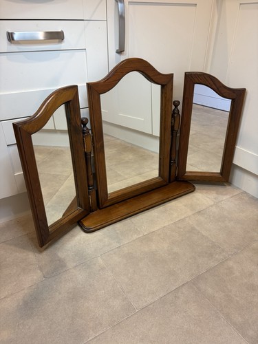 Specchio vintage rovere triplo