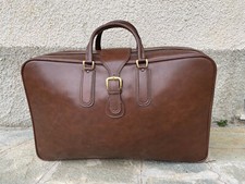Valigia pelle vintage borsa marrone con manici e fibbia ottime condizioni