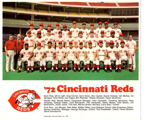 1972 cincinnati reds 8x10 - 1972,