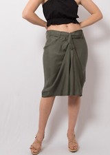 LIU JO Draped Skirt Green Silk