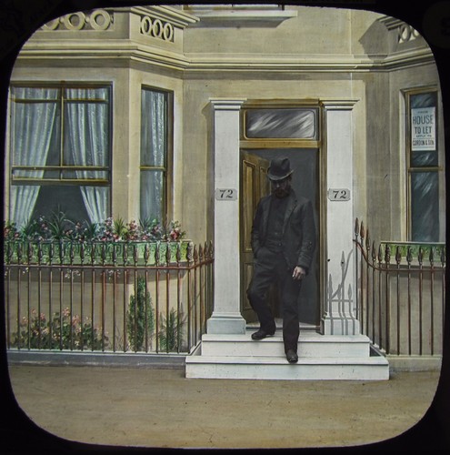 Glass magic lantern slide - lantern,