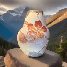 Vaso in vetro floreale Art