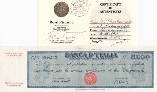 5000 lire titolo provvisorio - 5000,