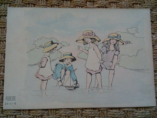Superbe aquarelle ancienne - aquarelle,