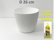 Vaso di plastica bianco D26 come nuovo