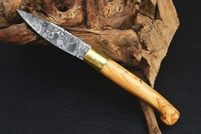 coltello patada fatto a mano in acciao dmasco forgiato sgocciolato chiudibile 