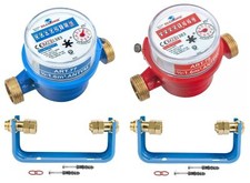 Contatore acqua 1/2", 3/4"" staffa contatore acqua raccordo DN15 DN20 2024-2029