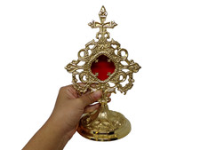 Reliquiario ostensorio ottone