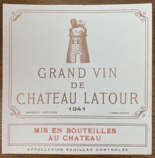 Étiquette Château Latour 1941
